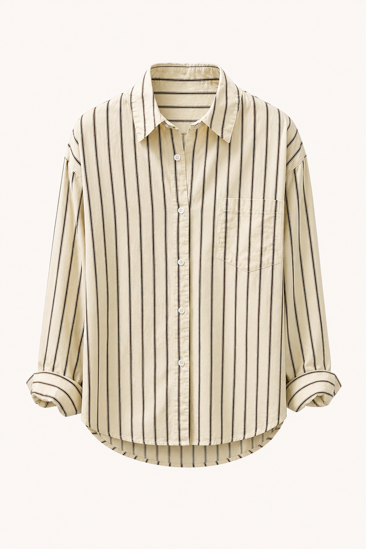 Chemise décontractée à manches longues et à rayures verticales pour hommes - Matías