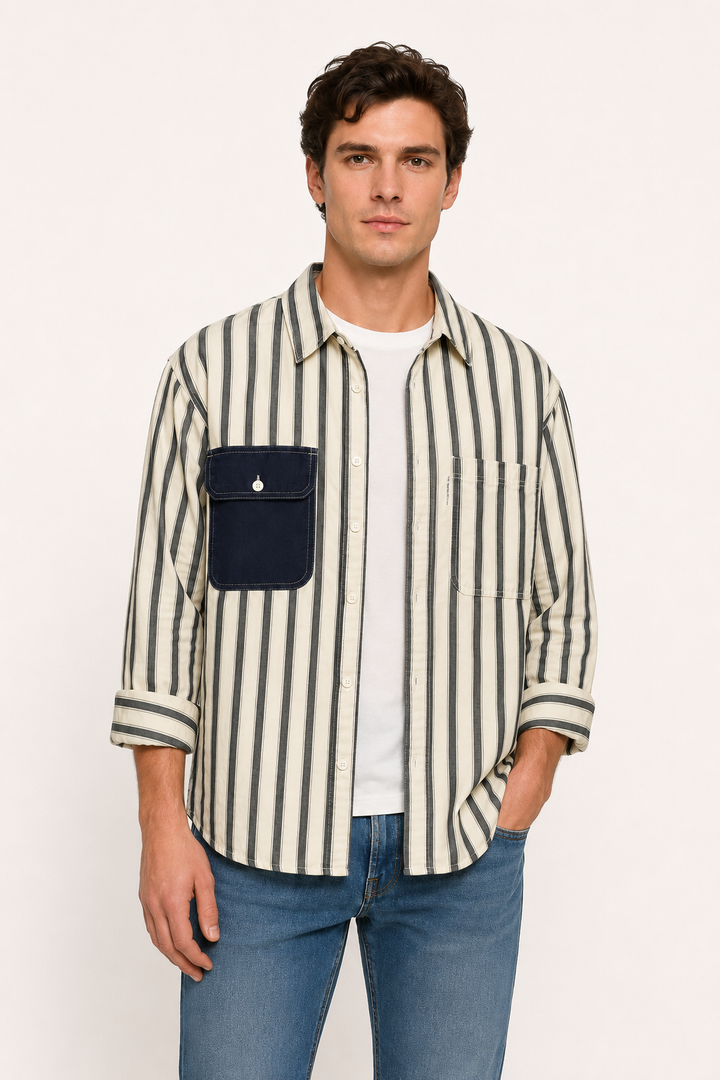 Chemise décontractée à rayures old money pour hommes - Bastian