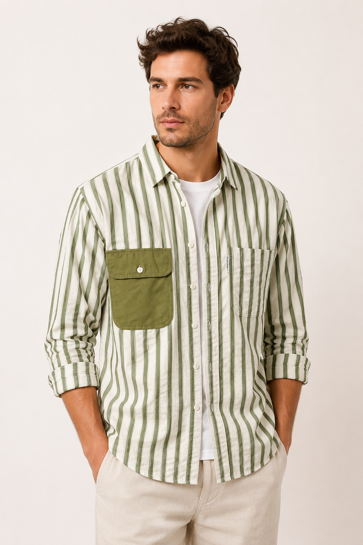 Chemise décontractée à rayures old money pour hommes - Bastian