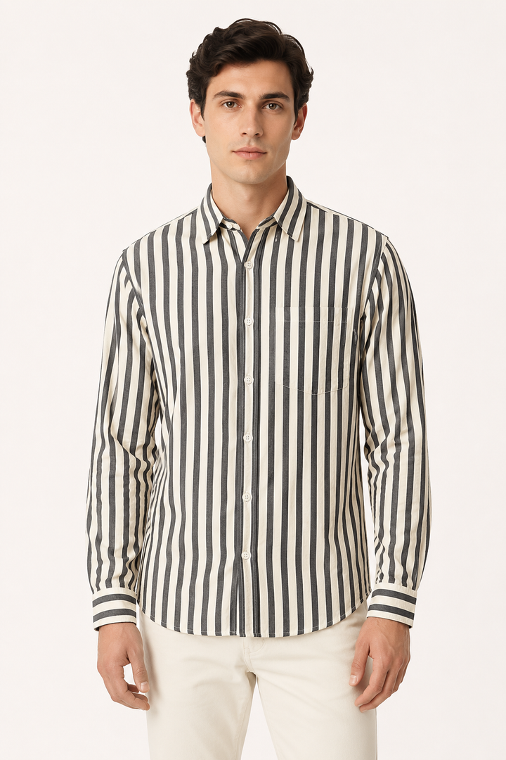 Chemise rayée à coupe décontractée pour hommes printemps-été - Gerhard