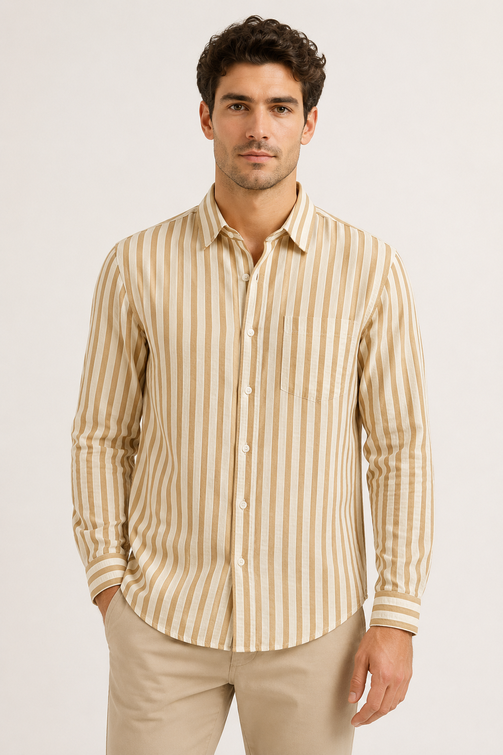 Chemise rayée à coupe décontractée pour hommes printemps-été - Gerhard