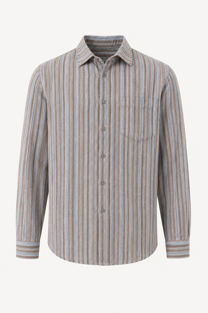 Chemise à rayures verticales pour hommes, été, décontractée et élégante - Ralf