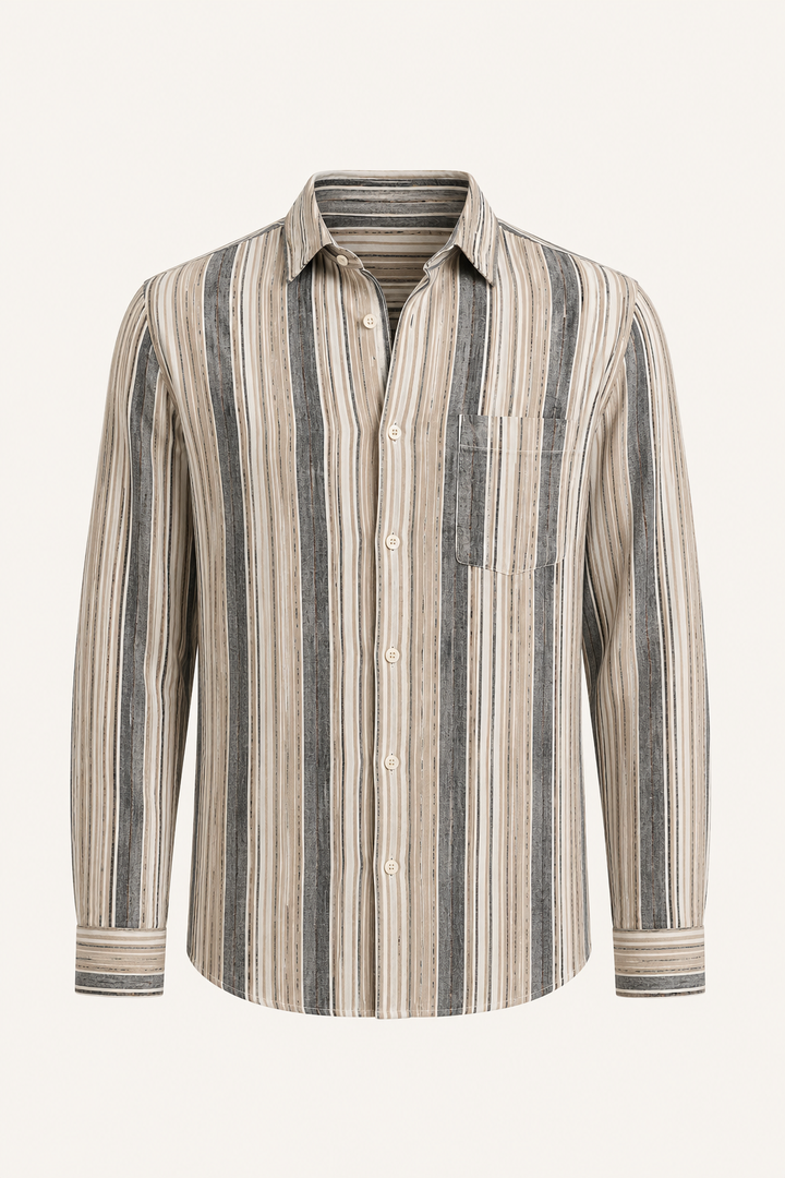 Chemise à poche décontractée à rayures verticales pour homme - Kaspar