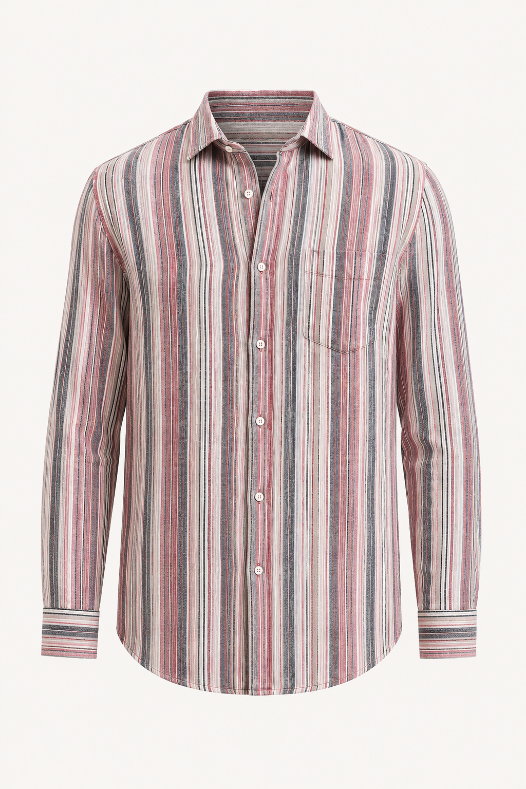 Chemise à poche décontractée à rayures verticales pour homme - Kaspar