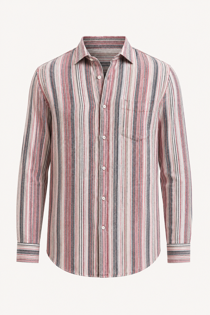 Chemise à poche décontractée à rayures verticales pour homme - Kaspar