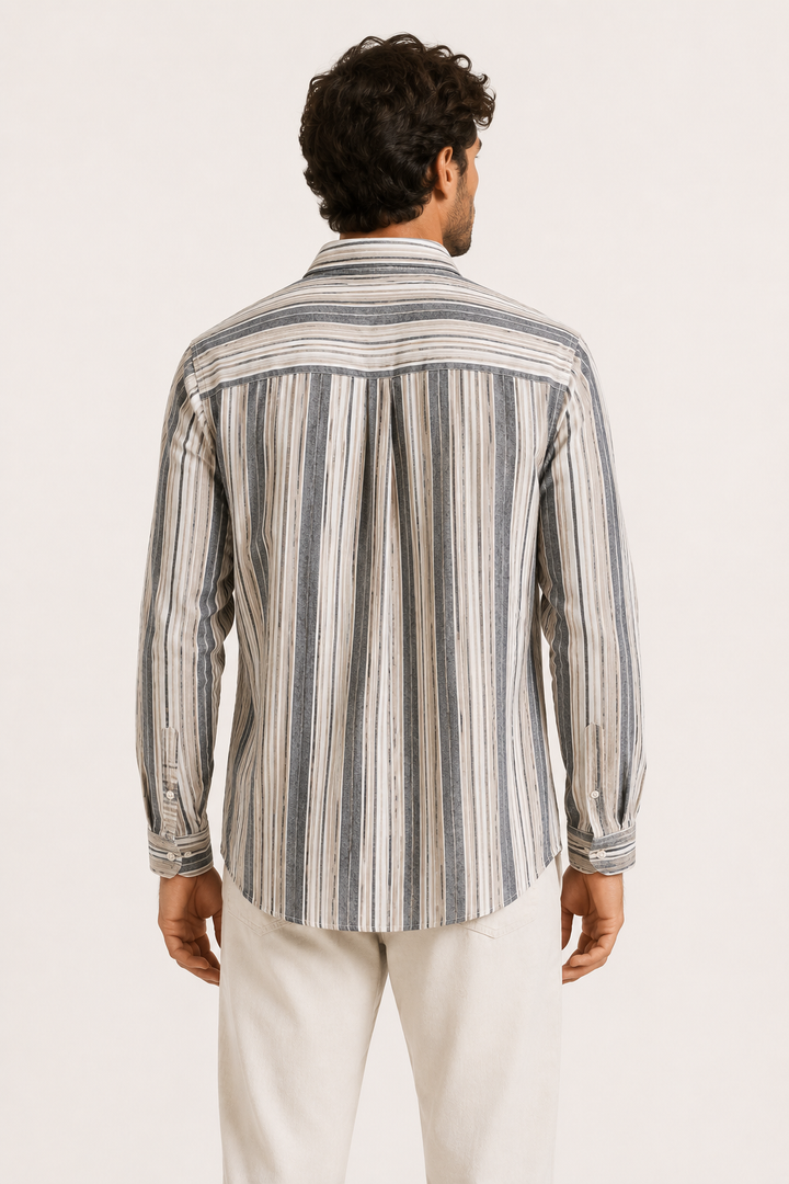 Chemise à poche décontractée à rayures verticales pour homme - Kaspar