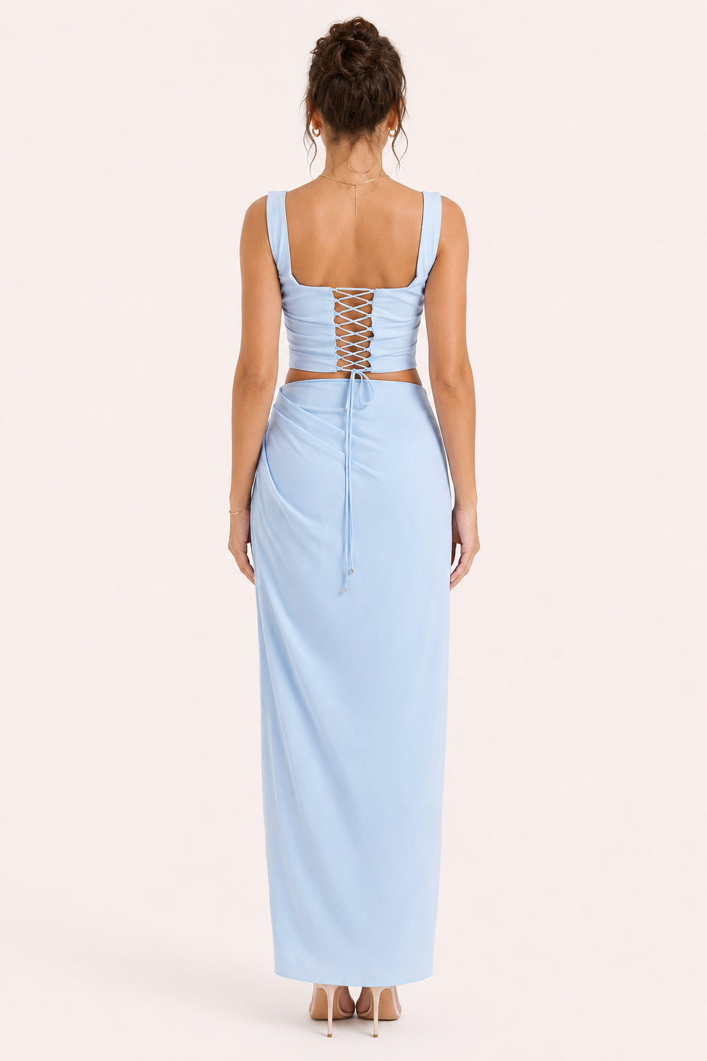 Robe longue à motifs floraux pour femme, avec fente, idéale pour les mariages - Lena