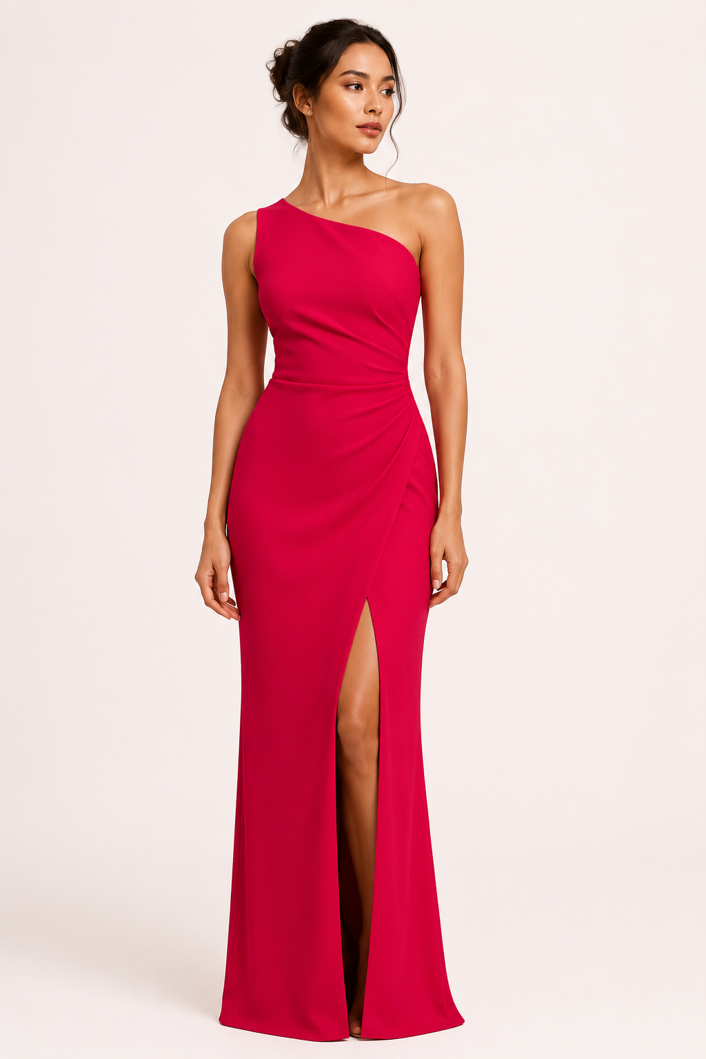 Robe de soirée longue pour femme, asymétrique, avec fente - Petra
