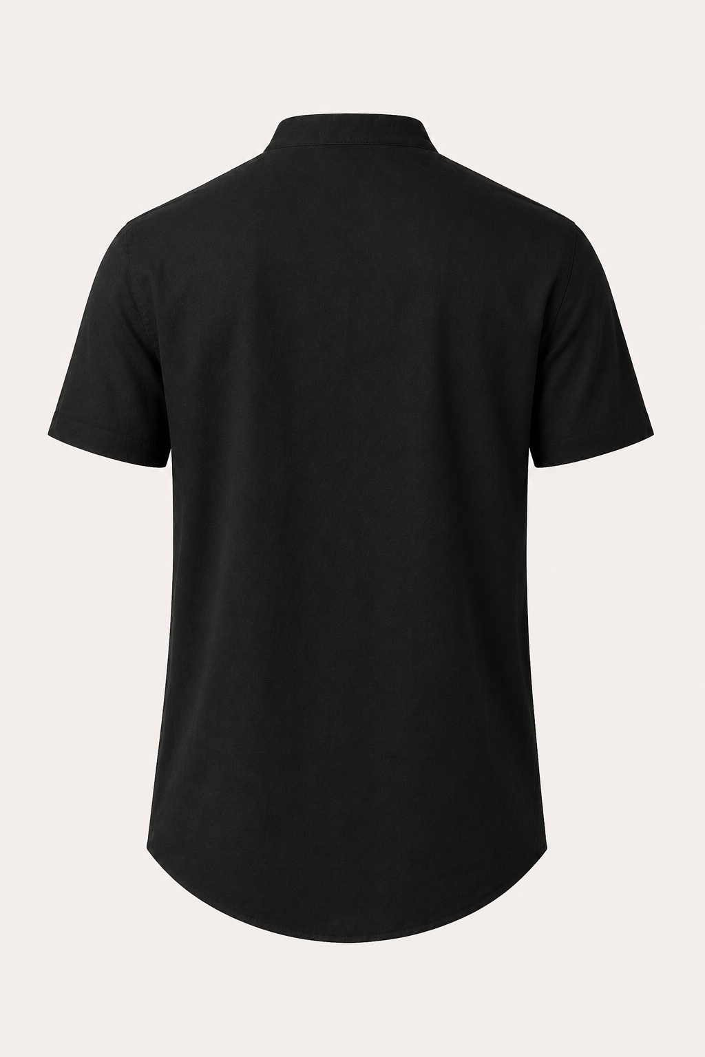 Chemise boutonnée à manches courtes pour hommes avec col mao - Lorenz