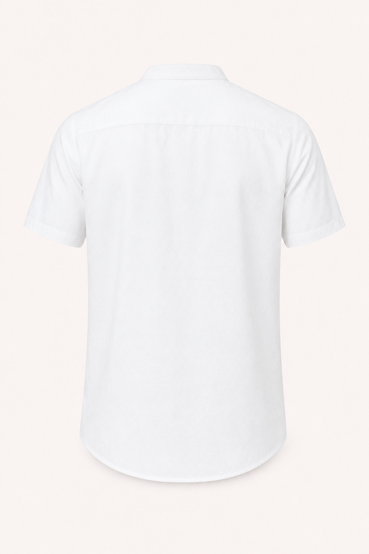 Chemise boutonnée à manches courtes pour hommes avec col mao - Lorenz