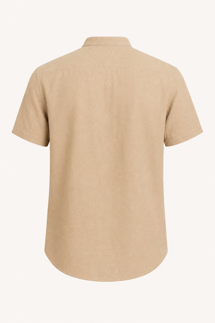 Chemise boutonnée à manches courtes pour hommes avec col mao - Lorenz