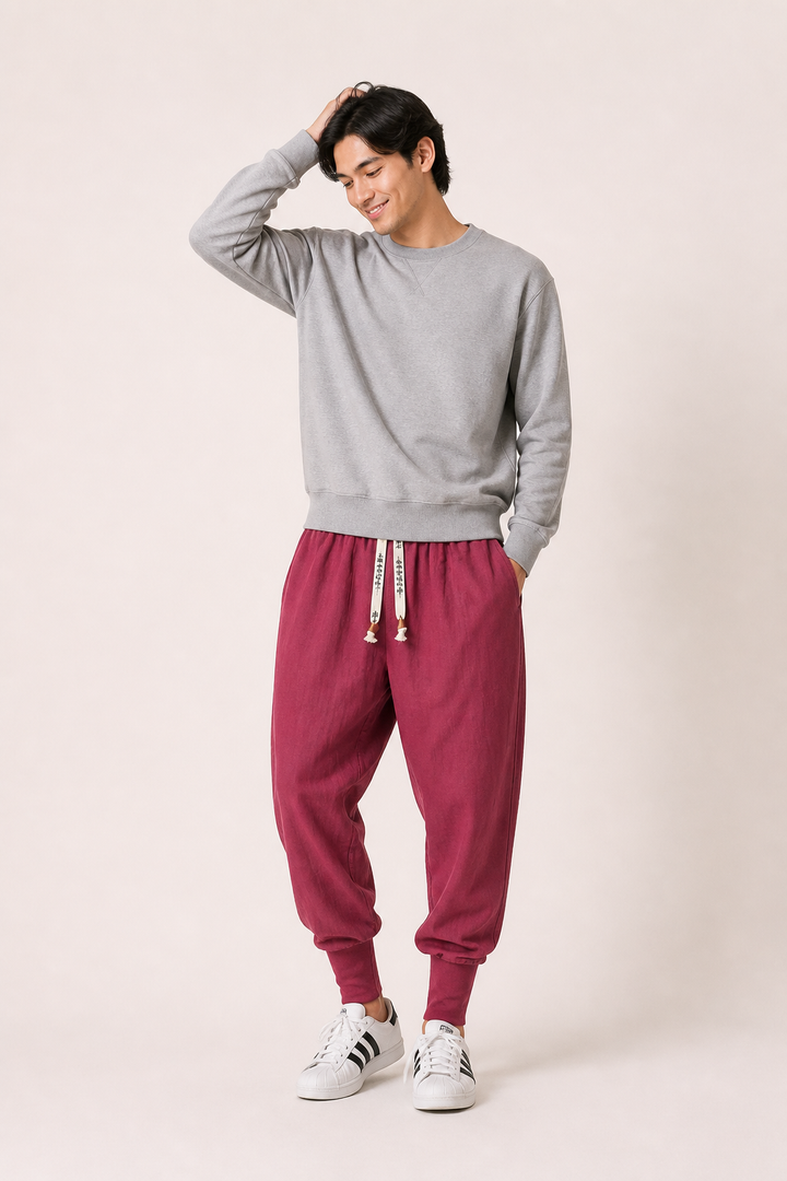 Pantalon de jogging taille élastiquée cordon de serrage coupe confortable pour tous les jours - Rayan