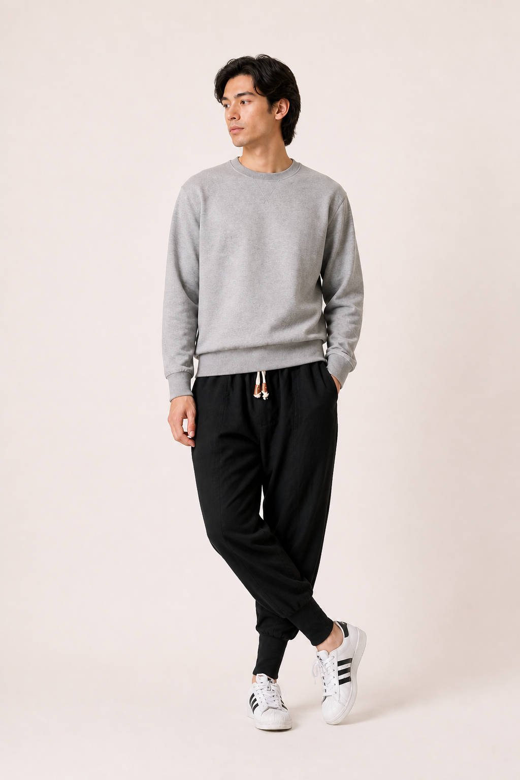 Pantalon de jogging taille élastiquée cordon de serrage coupe confortable pour tous les jours - Rayan