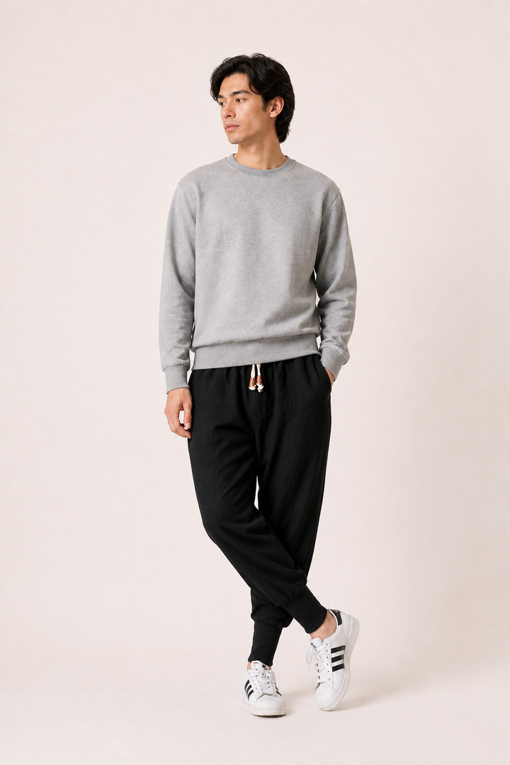 Pantalon de jogging taille élastiquée cordon de serrage coupe confortable pour tous les jours - Rayan