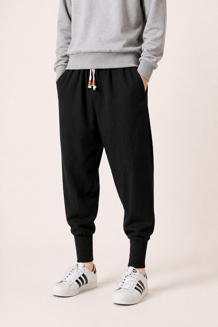Pantalon de jogging taille élastiquée cordon de serrage coupe confortable pour tous les jours - Rayan