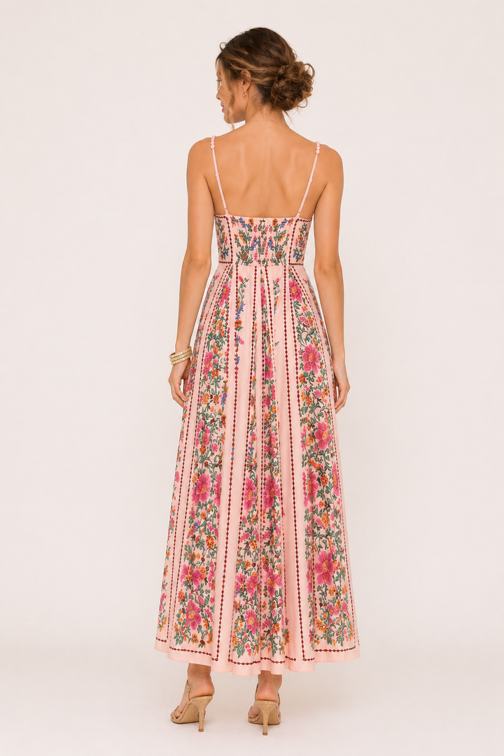 Robe longue sans bretelles à imprimé floral pour femmes - Nadine