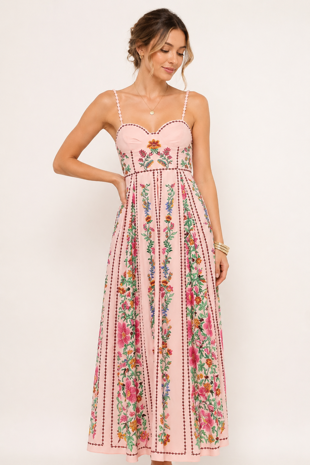 Robe longue sans bretelles à imprimé floral pour femmes - Nadine