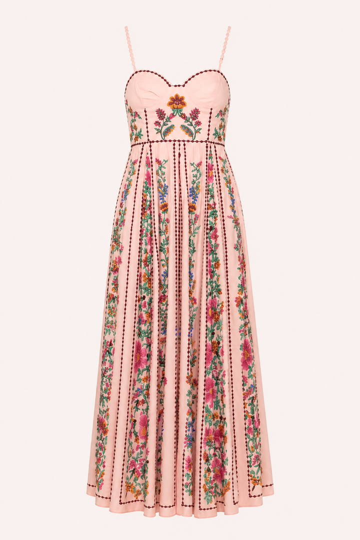 Robe longue sans bretelles à imprimé floral pour femmes - Nadine