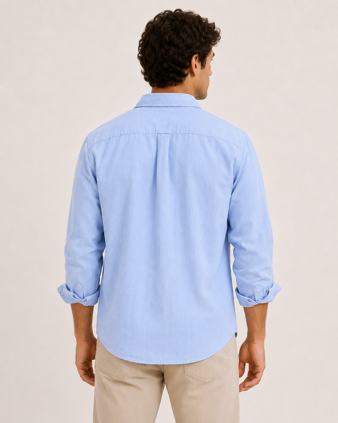 Chemise en lin hommes, manches longues, pochette - Emil