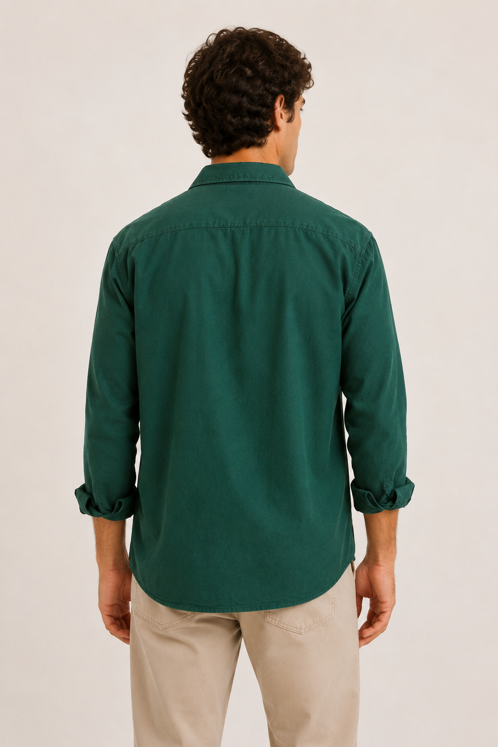 Chemise en lin hommes, manches longues, pochette - Emil