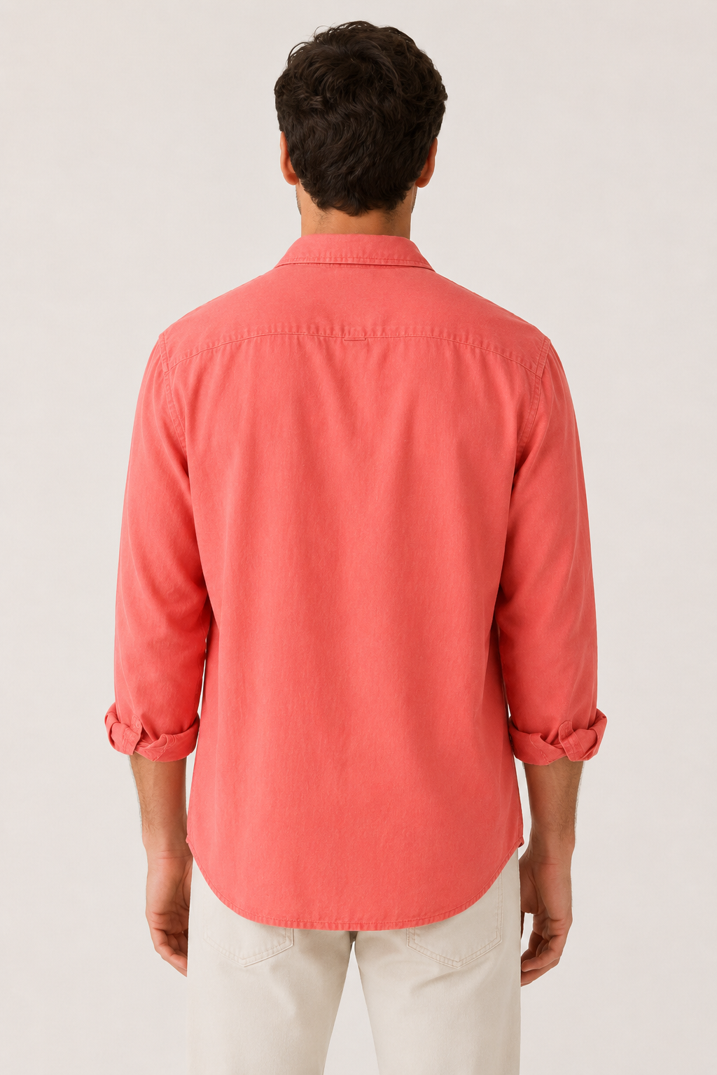 Chemise en lin hommes, manches longues, pochette - Emil