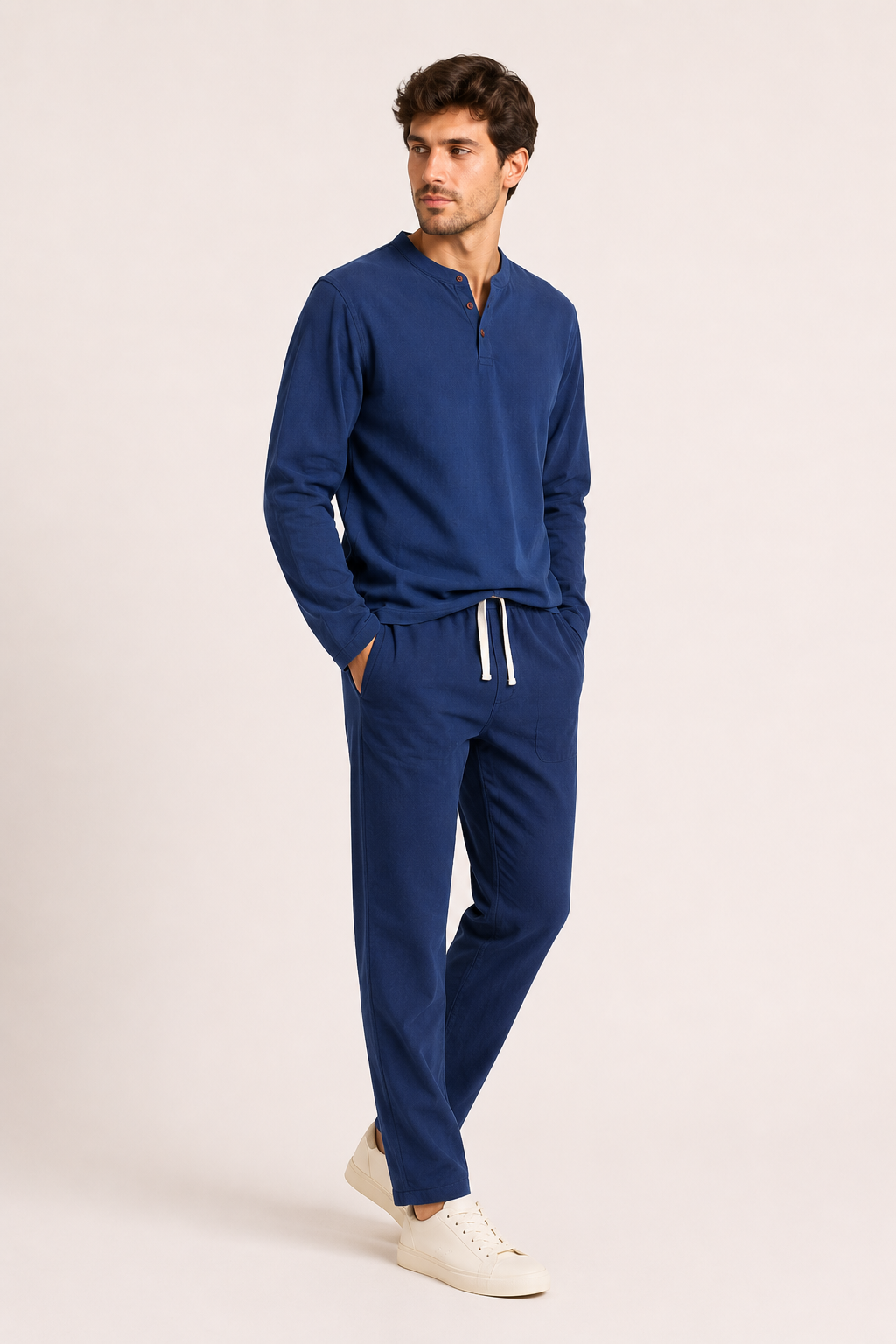 Ensemble hommes lin décontracté élégant T-shirt pantalon été - Jörg