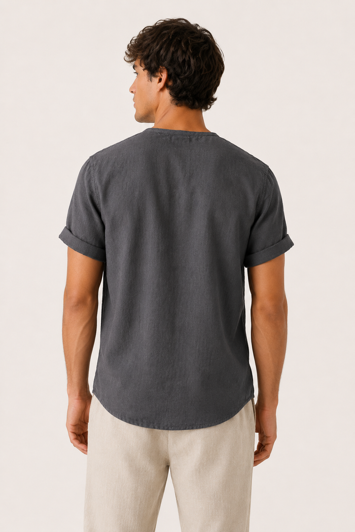 Chemise col à manches courtes avec poche pour hommes - James