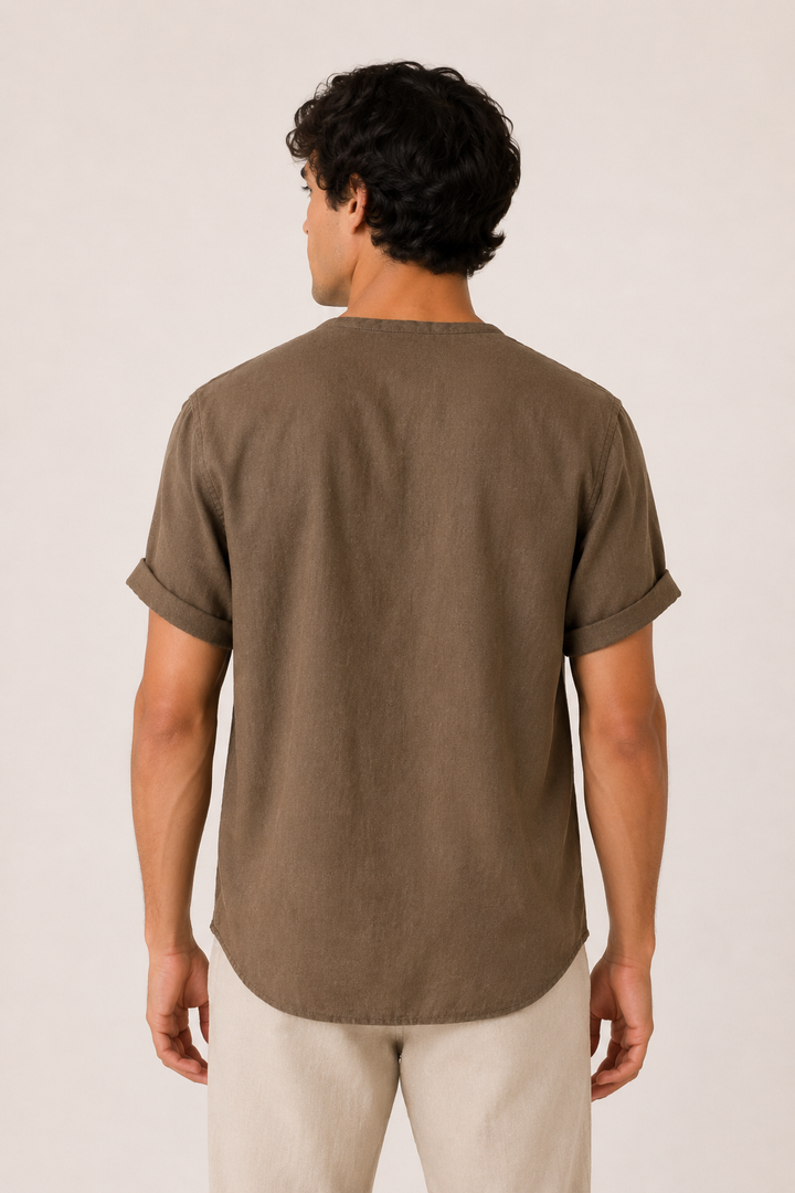 Chemise col à manches courtes avec poche pour hommes - James