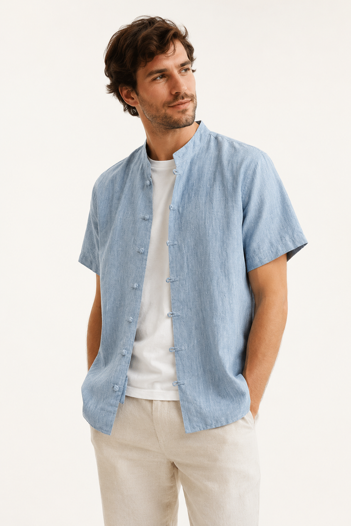 Chemise en lin à manches courtes pour hommes - Emil