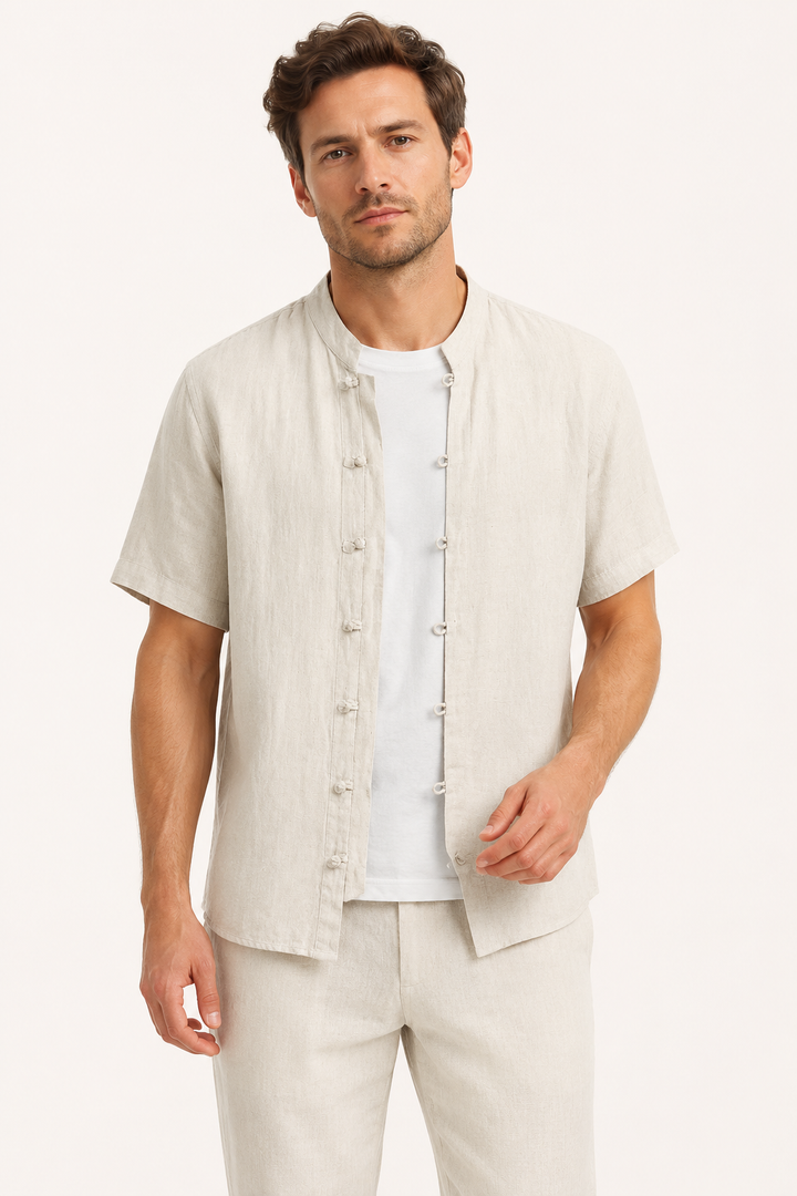 Chemise en lin à manches courtes pour hommes - Emil