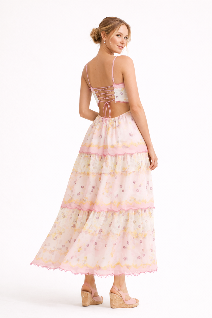 Robe midi colorée pour le printemps - Michela