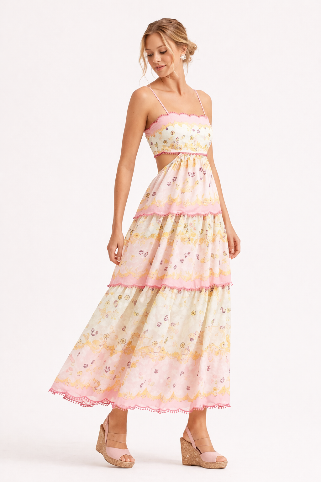 Robe midi colorée pour le printemps - Michela