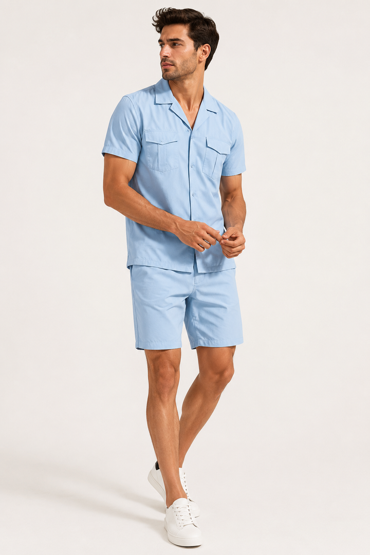 Ensemble chemise et short à double poche pour homme - Matthis