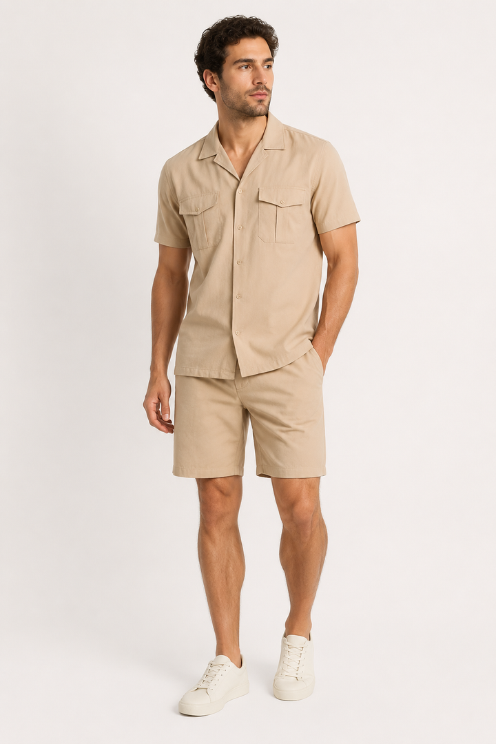 Ensemble chemise et short à double poche pour homme - Matthis