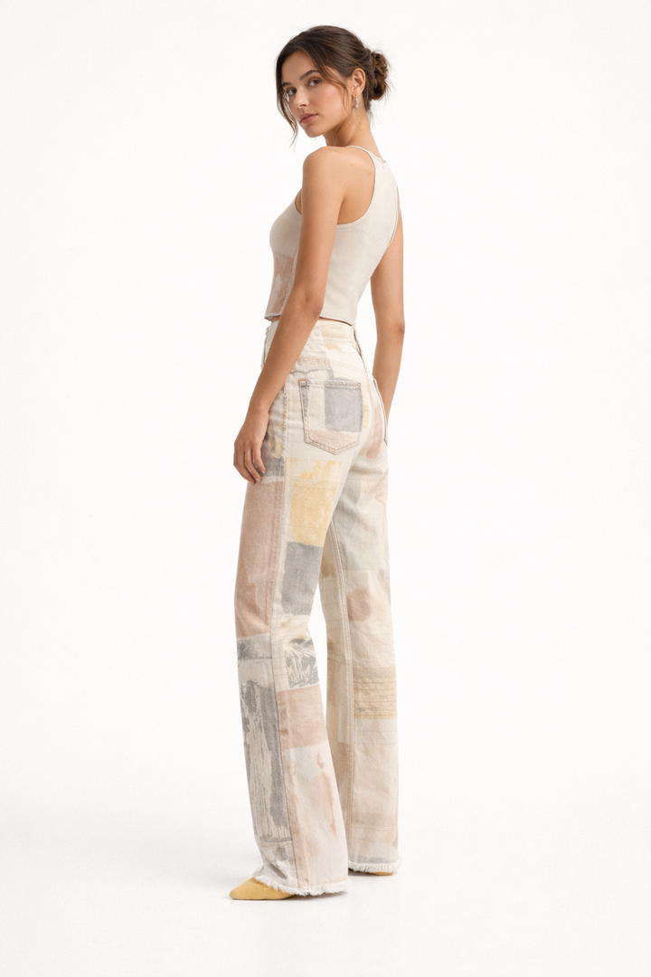 Pantalon large à imprimé artistique pour femmes - Grace