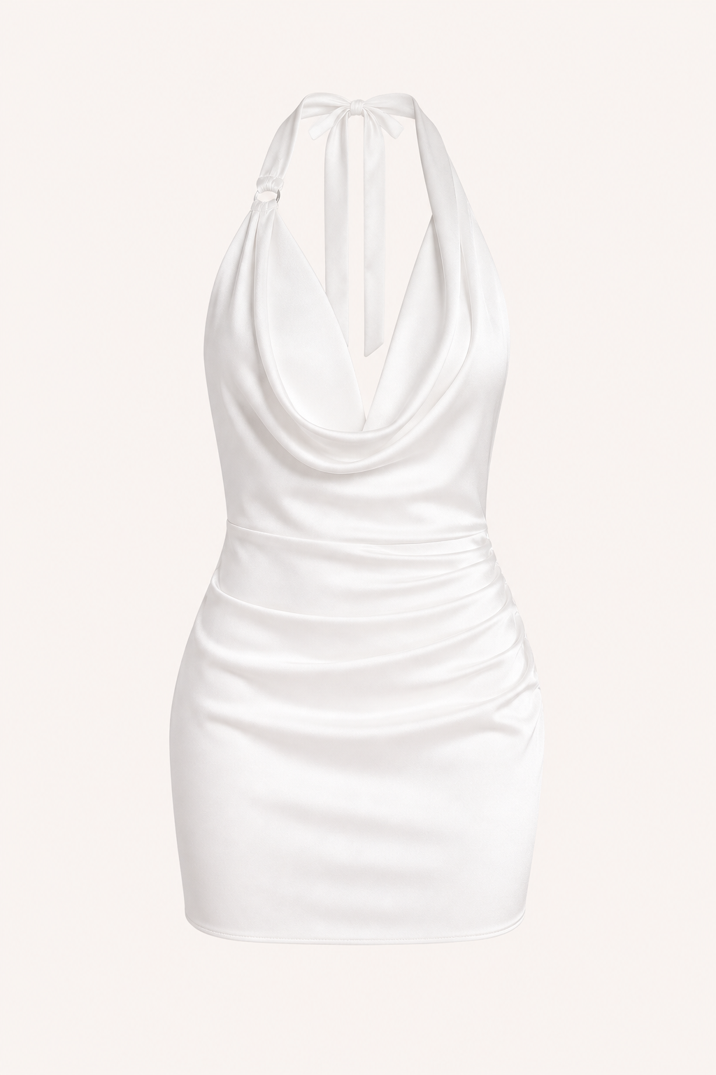 Robe courte à bretelles drapées, encolure drapée, coupe ajustée, robe de soirée - Kaela