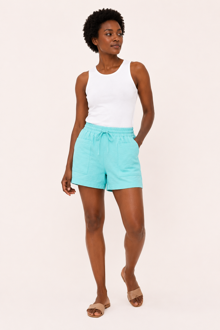 Short femme à taille élastiquée et poches avant - Lanni