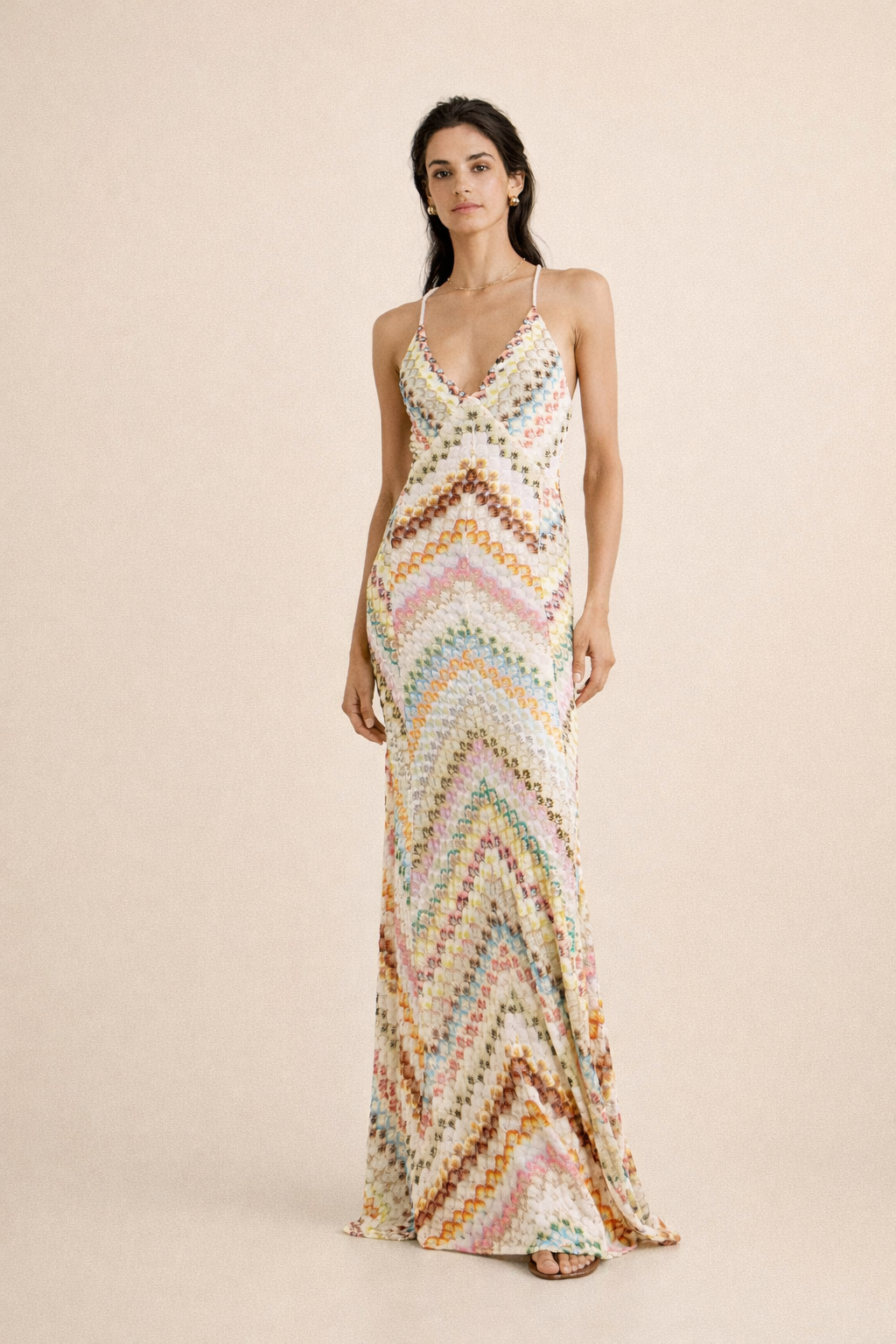 Robe longue printanière multicolore - Elena
