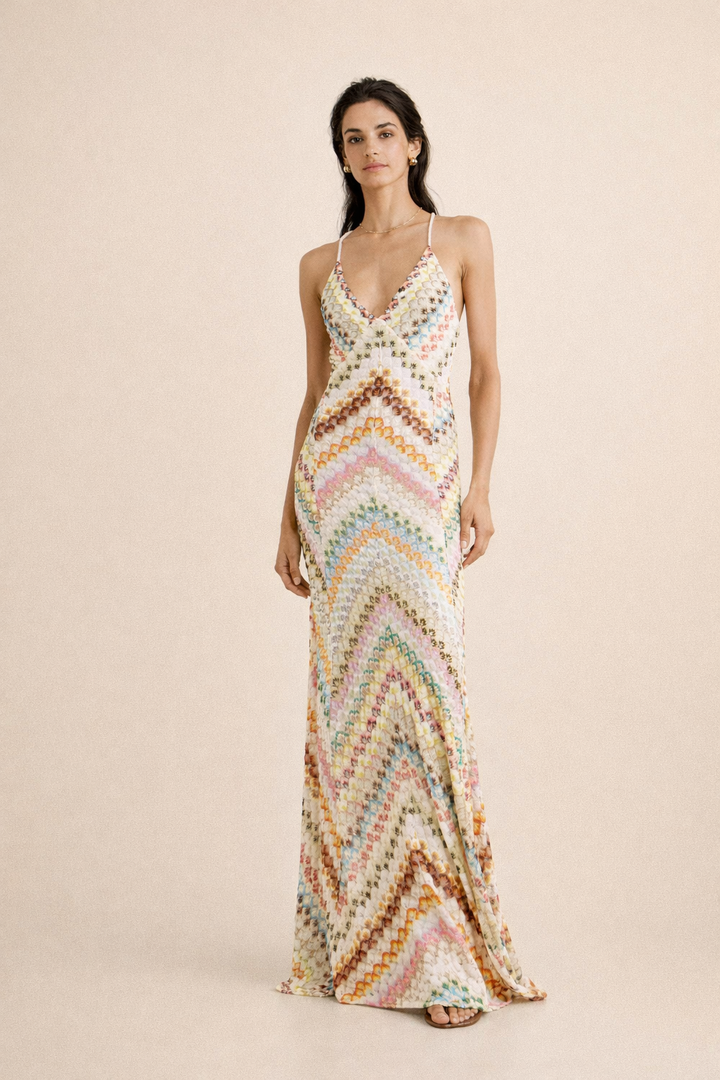Robe longue printanière multicolore - Elena