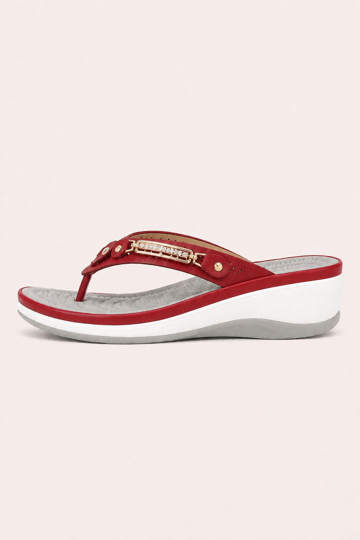 Sandales orthopédiques pour femme avec talon compensé ergonomique antidérapant - Marlies