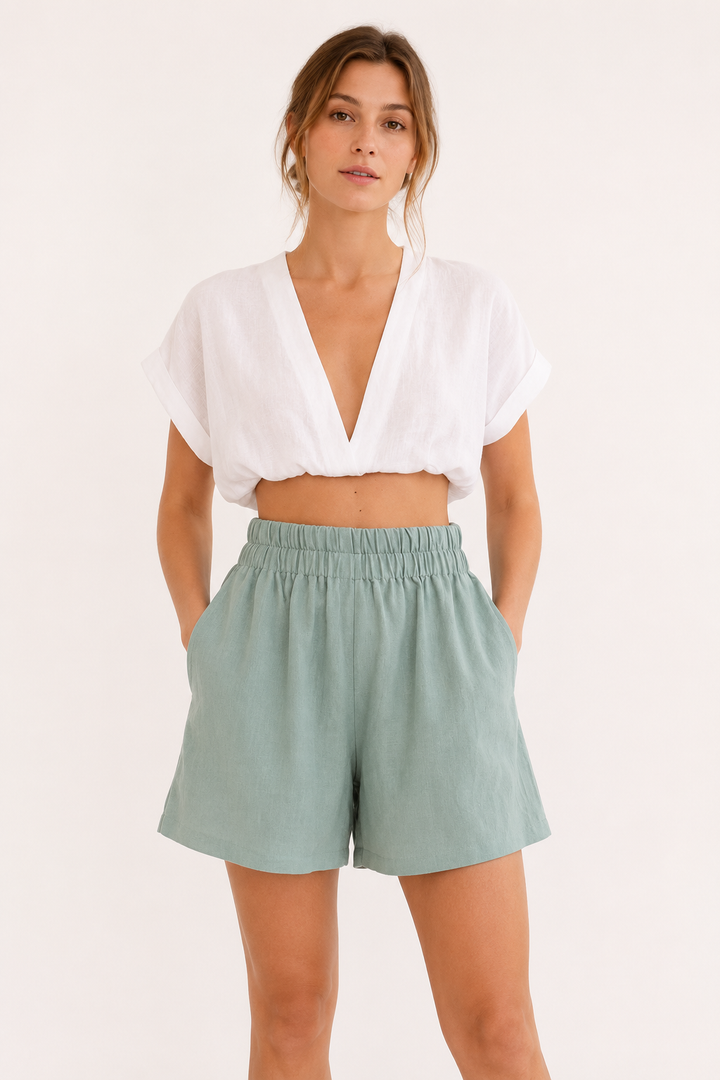 Short large à taille élastique pour femmes - Klara