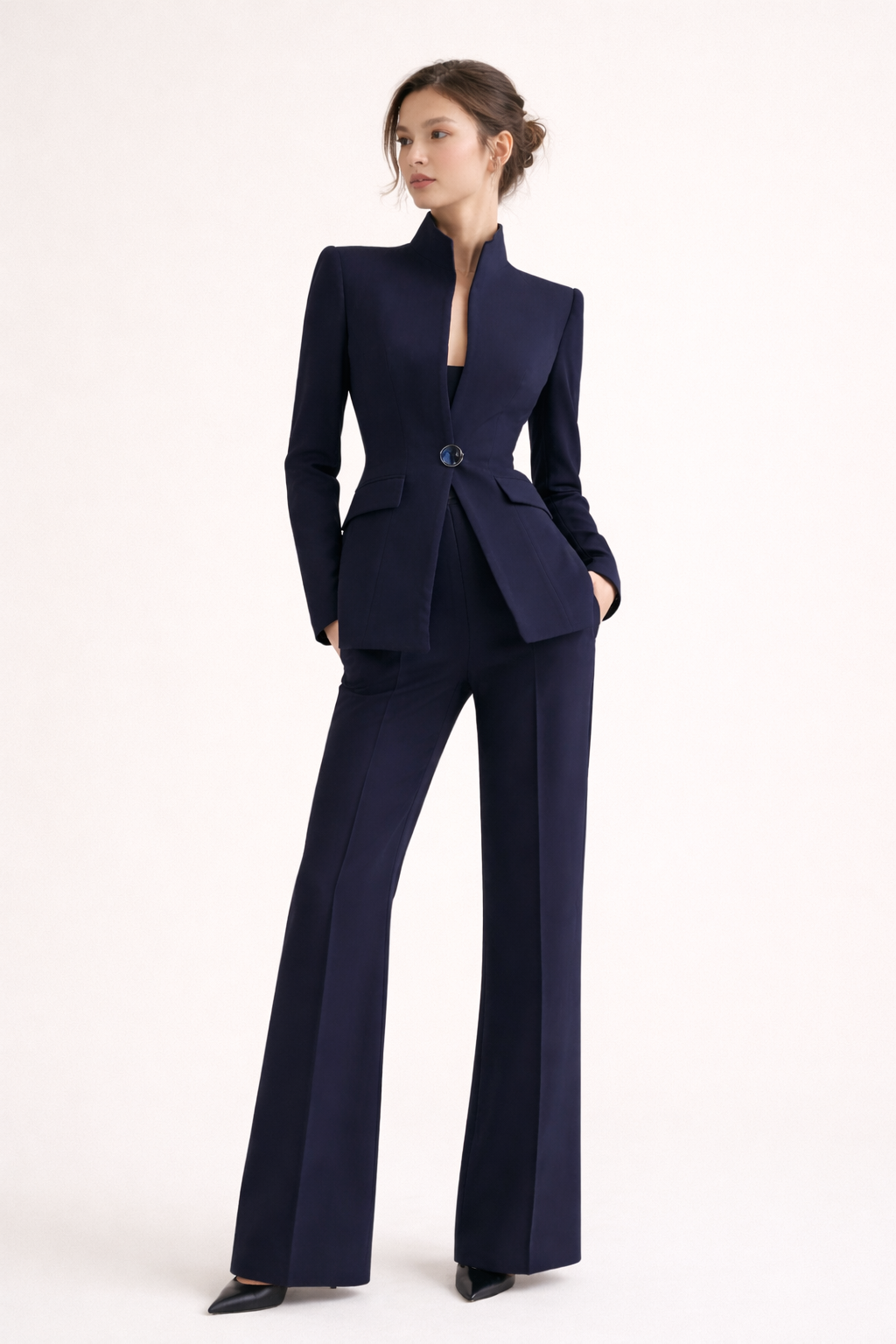 Blazer pour femmes, blazer ajusté, pantalon évasé élégant - Rita