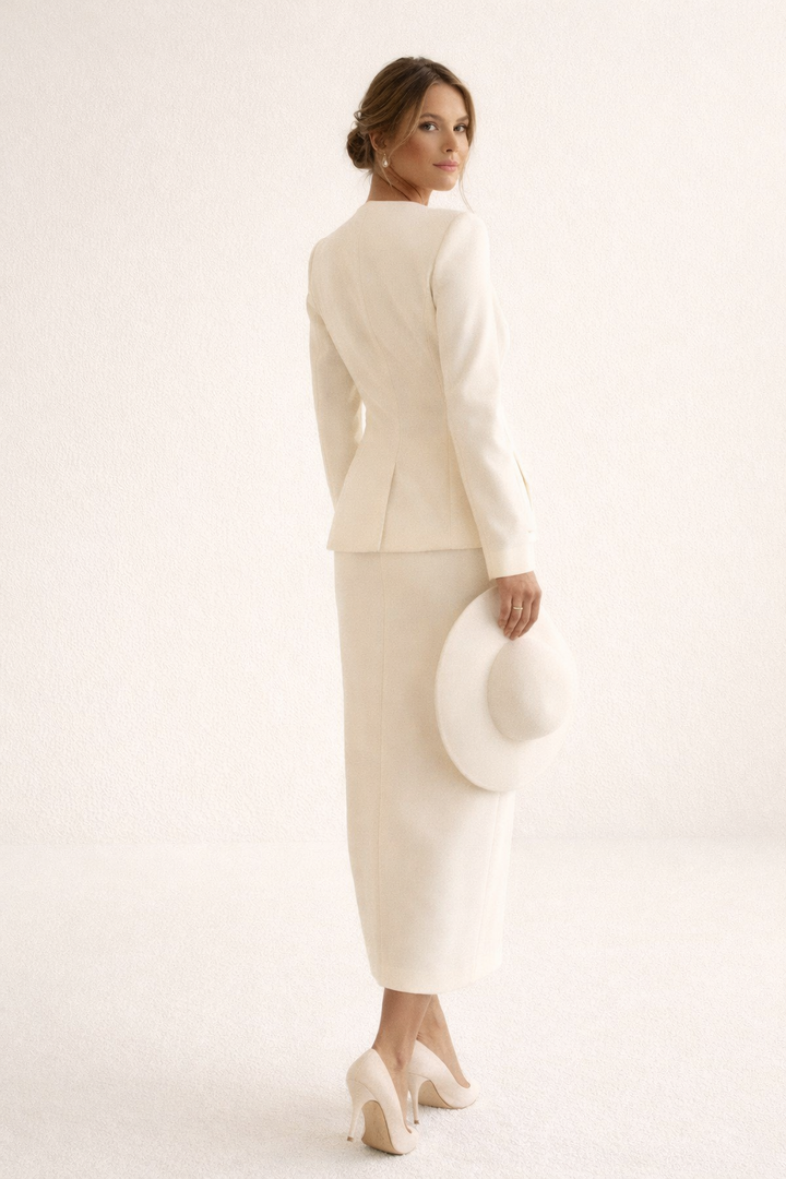 Ensemble blazer femme jupe ajustée jupe maxi élégante - Elke