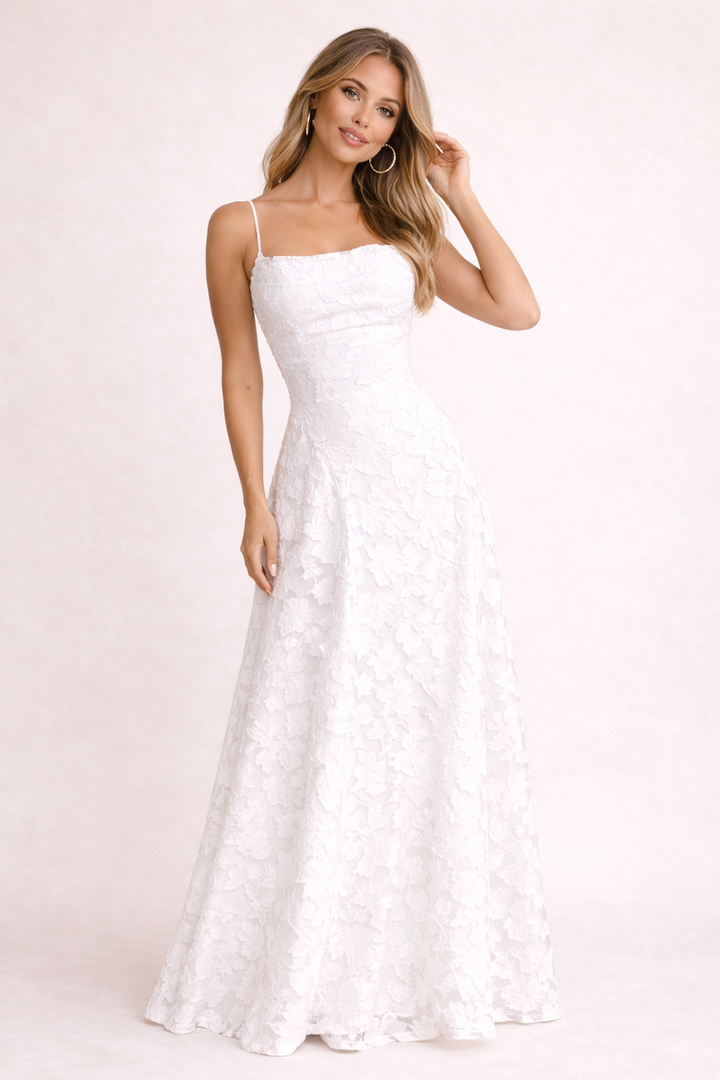 Robe longue en tissu fin et fleuri - Isabela