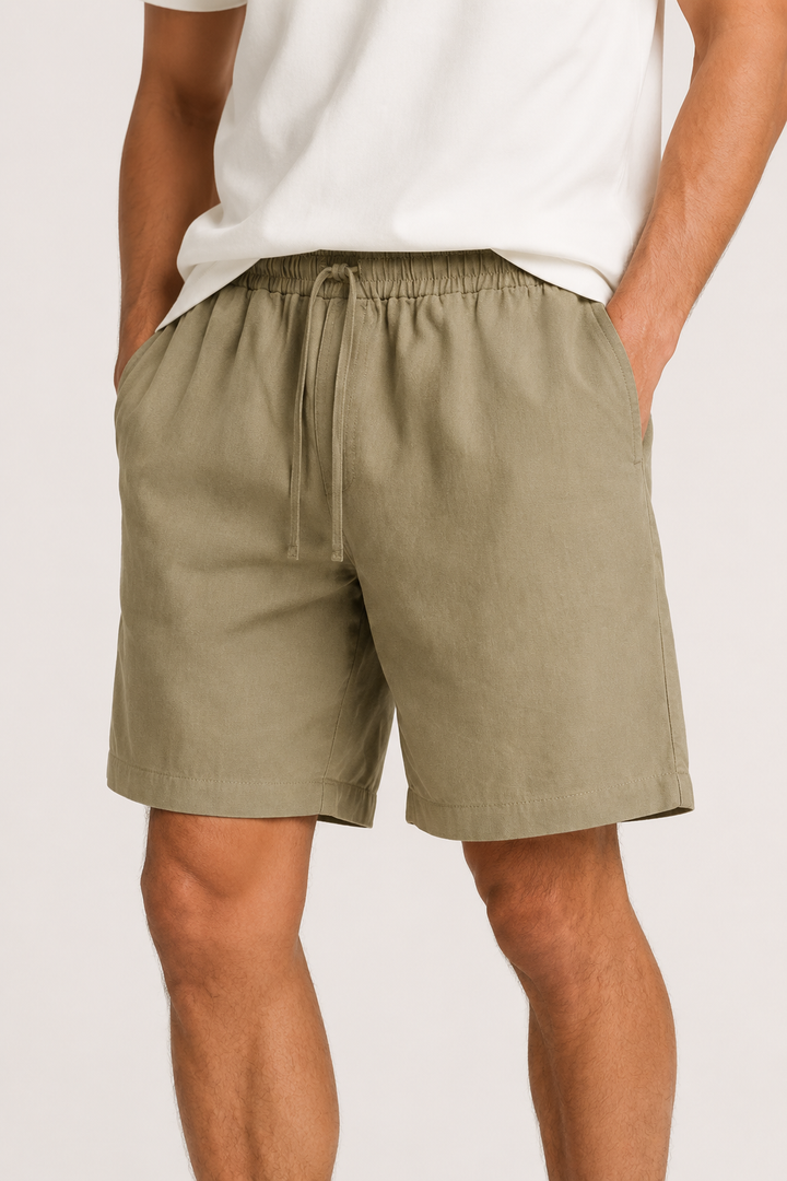 Bermuda homme en lin, taille élastiquée - Levin