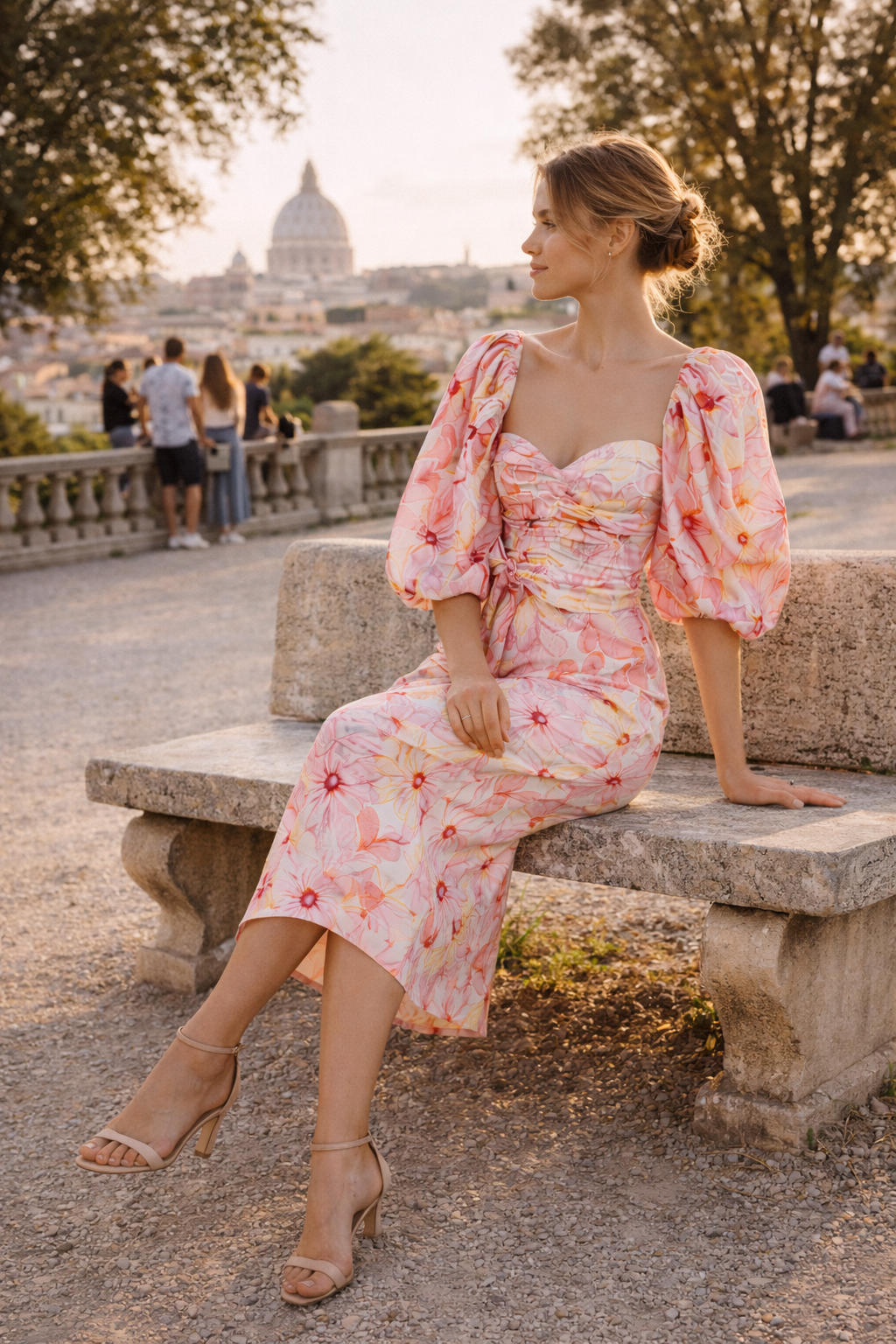 Robe mi-figue mi-raisin à manches bouffantes pour femmes - Klara