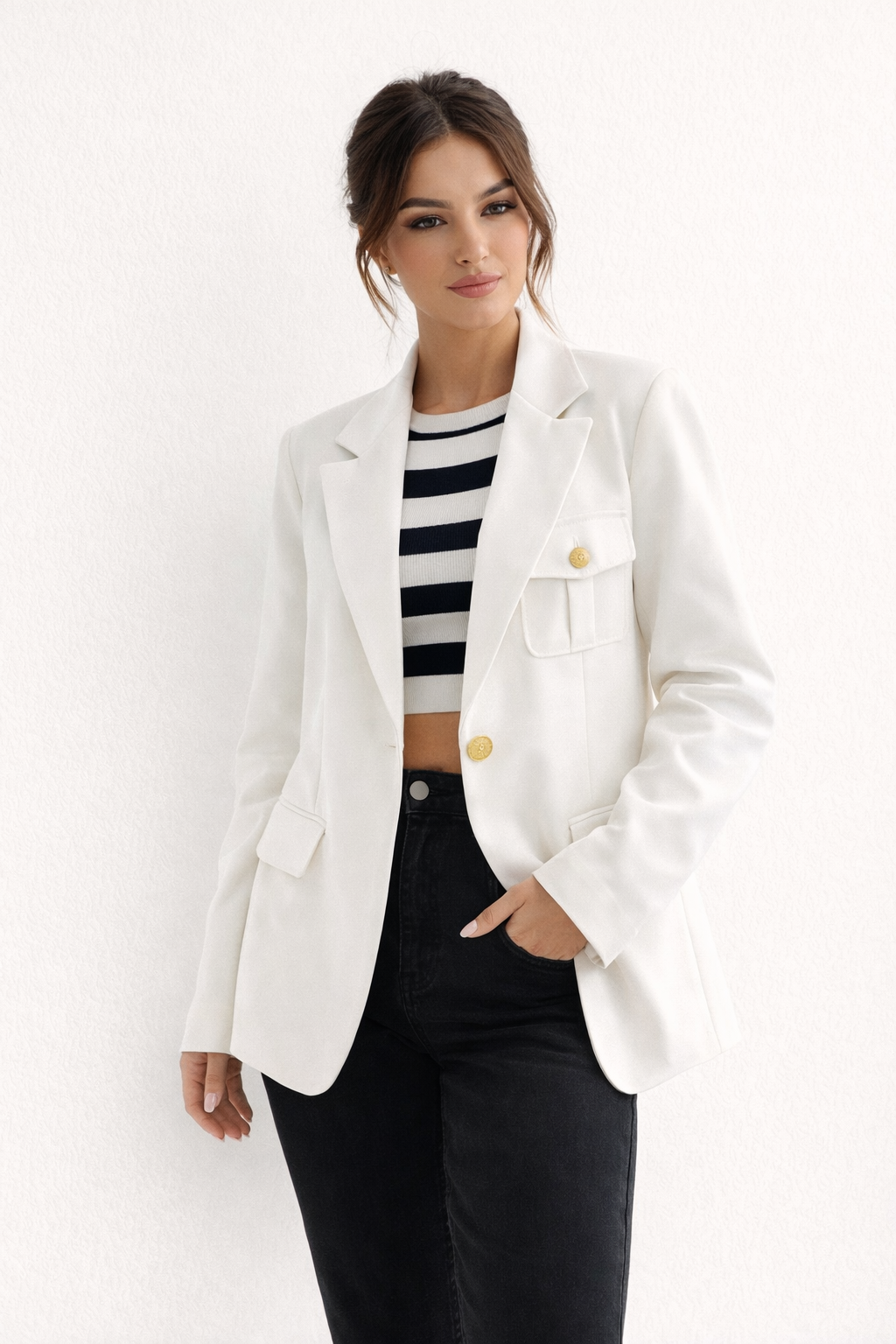 Blazer ajusté à revers pour femmes - Luma