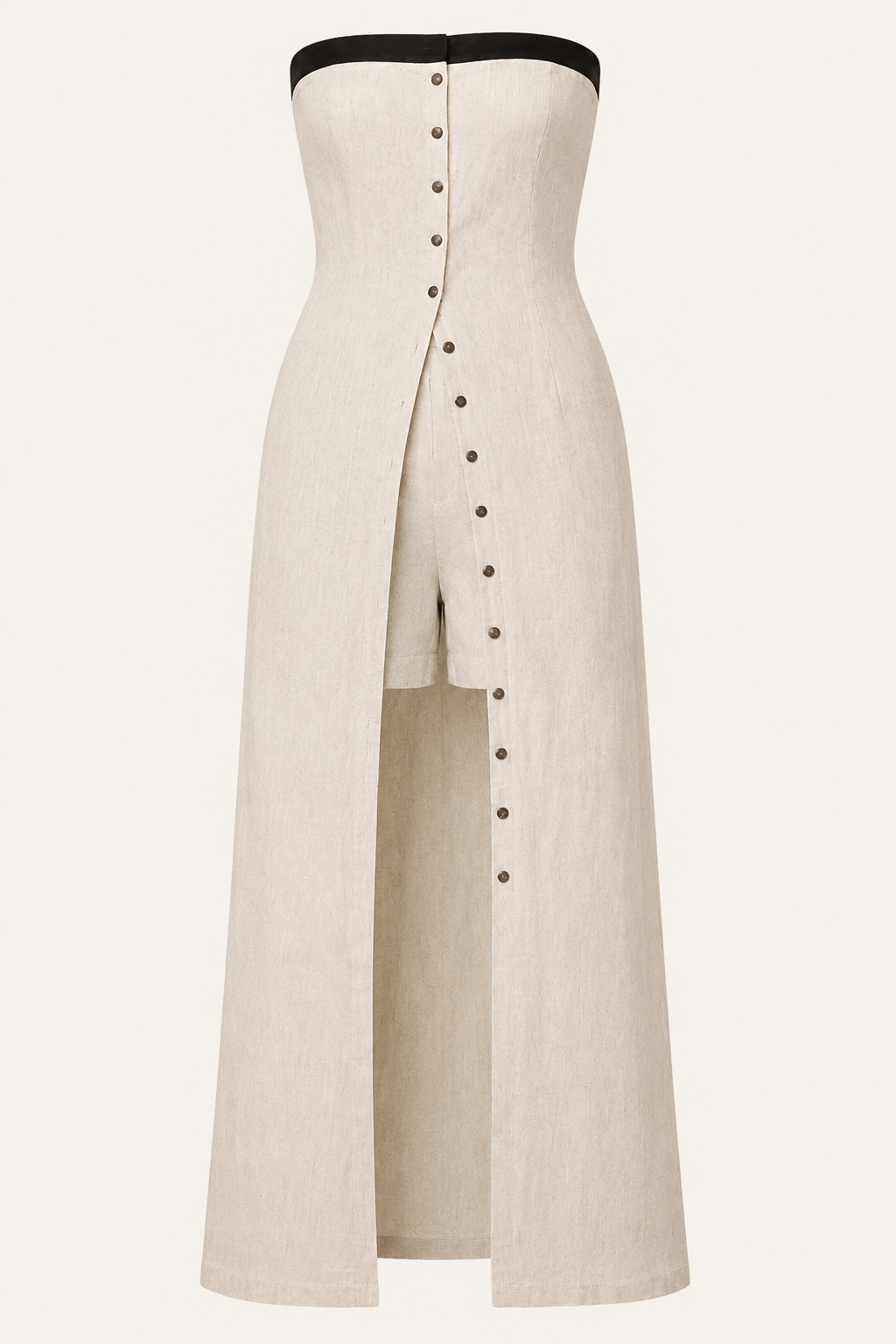 Ensemble bandeau long et short en lin pour femme - Senta