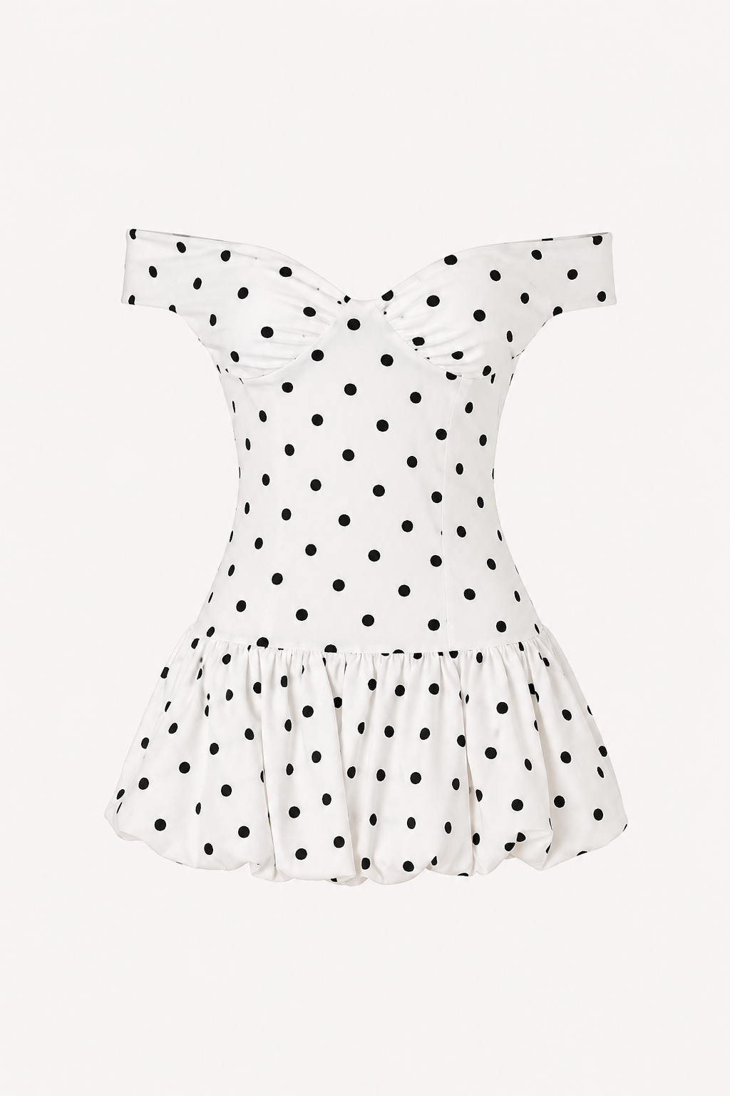 Robe courte à pois sur l'épaule - Mila