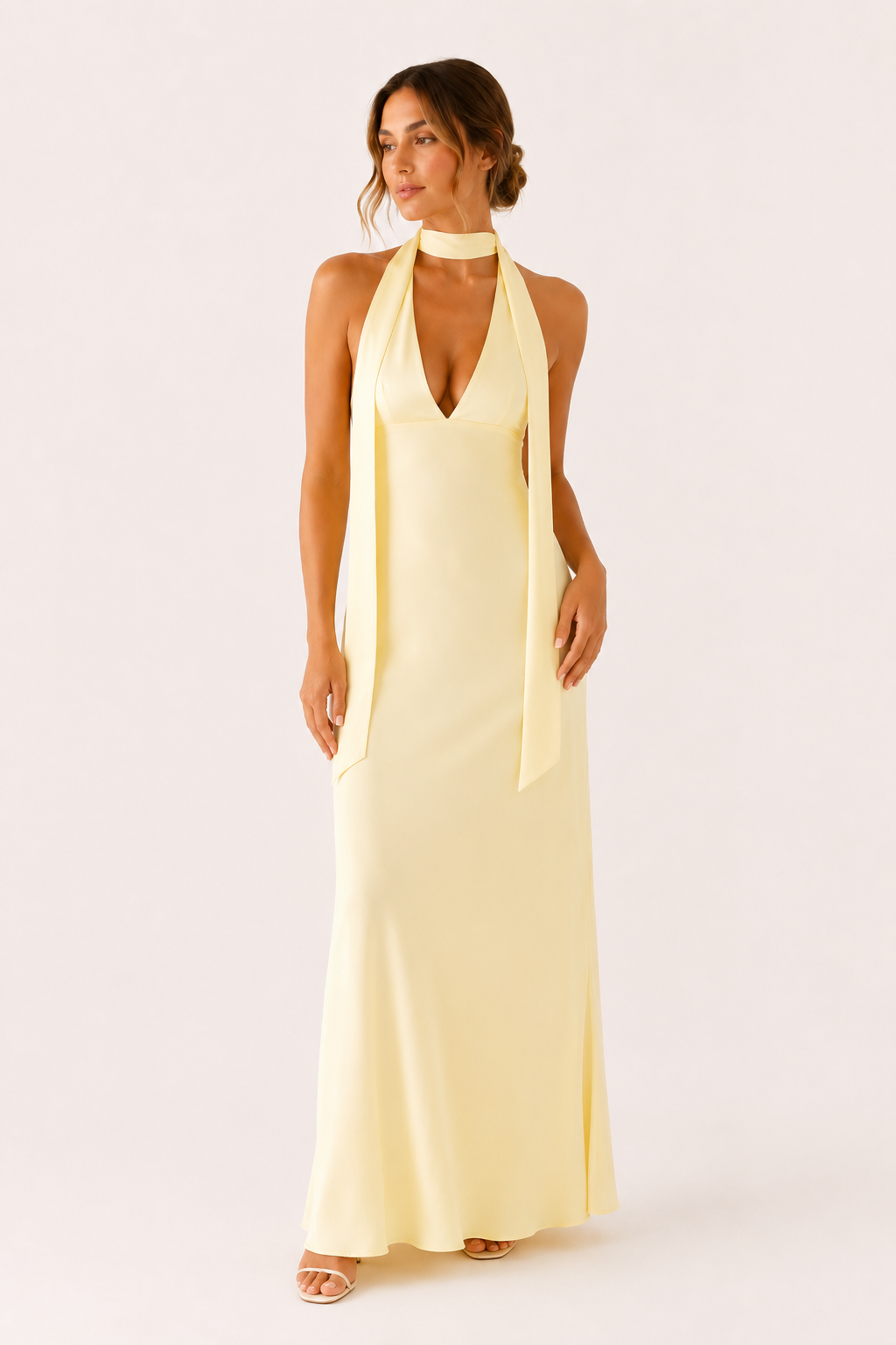 Robe longue femme dos nu décolleté profond élégante - Alessa